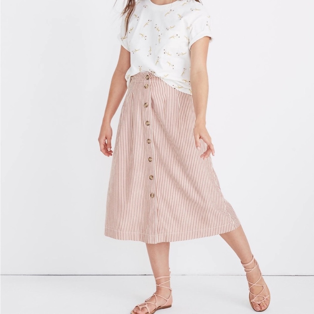 Madewell Stripe Midi Skirt